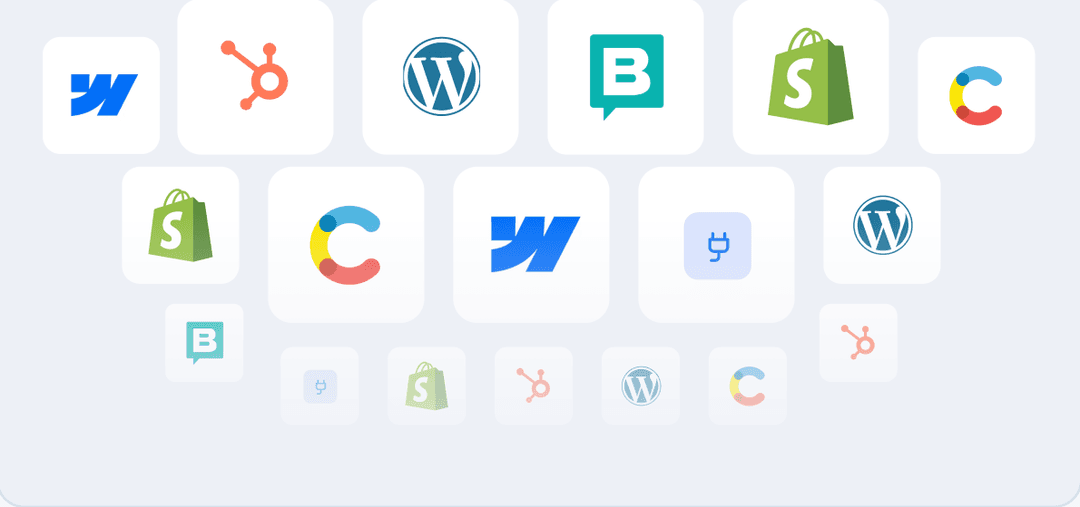 Logo cloud of the CMS platforms PSEO Builder publishes to